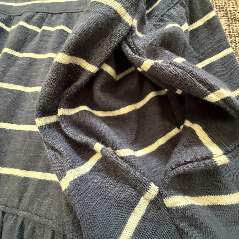 Marine Layer Sadie M Vintage Slub Maxi Dress Navy Stripe Coastal Nautical Beach - Picture 8 of 8